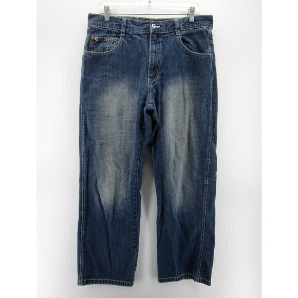 Southpole Jeans 36X29 Hip Hop Loose Baggy Y2K Denim Pants Faded Logo * - Picture 2 of 12